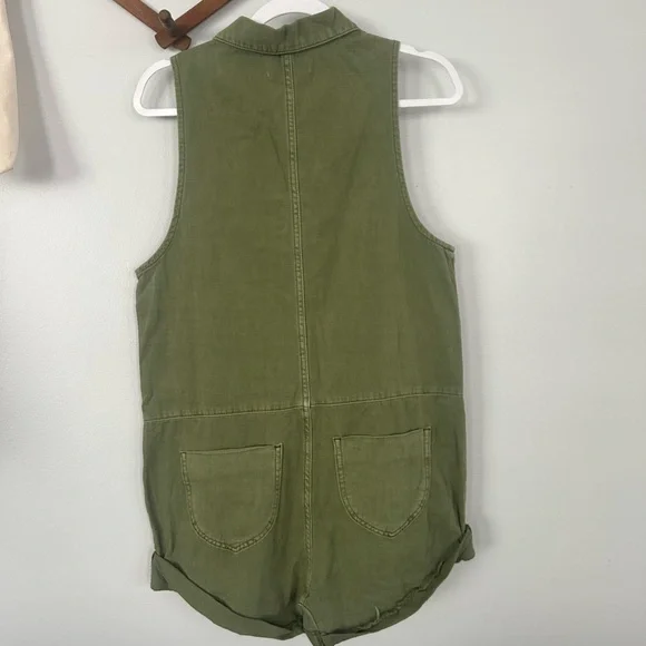 One Teaspoon | Khaki Mini Braxton Overalls - Picture 9 of 10